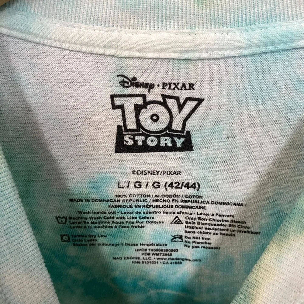 Disney X Pixar Toy Story Aliens Little Green Men Ooooh! Tie Dye T-Shirt Large - Picture 4 of 4
